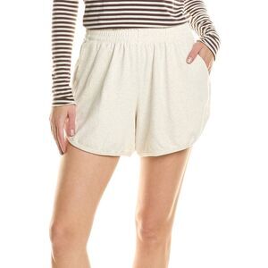 Electric Rose Womens  Linen-Blend Track Short, Beige